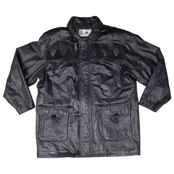 VINTAGE EXCELLED FRINGE LEATHER JACKET - Picture 1 of 11